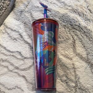 Starbucks Multicolor Abstract Tumbler with Straw